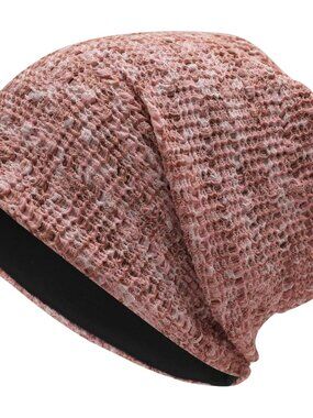 Women's Mixed Pink Warm Knit Winter Pull-On Classic Slouchy Stretch Skull Cap